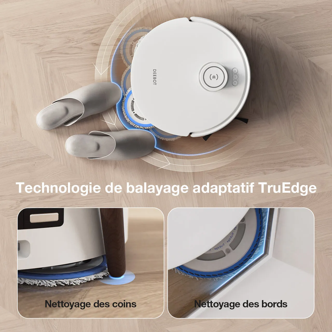 DEEBOT T30S COMBO Aspirateur Robot Laveur Blanc + Aspirateur Main – Image 10