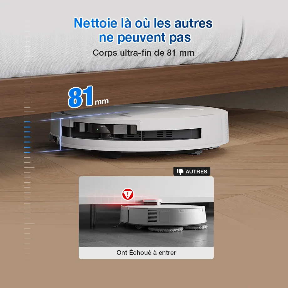 DEEBOT T50 PRO OMNI Gen2 Aspirateur Robot Laveur Blanc LiDAR (Puissant, IA, Ultra-Fin) – Image 3