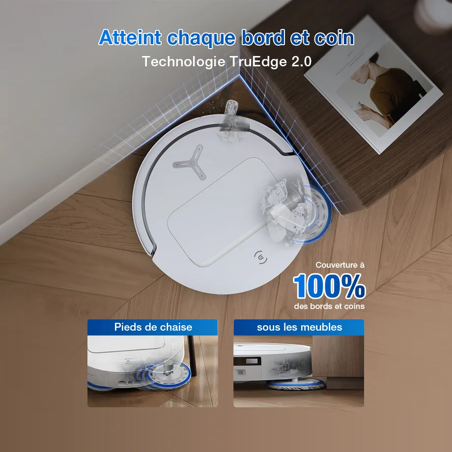DEEBOT T50 PRO OMNI Gen2 Aspirateur Robot Laveur Blanc LiDAR (Puissant, IA, Ultra-Fin) – Image 4