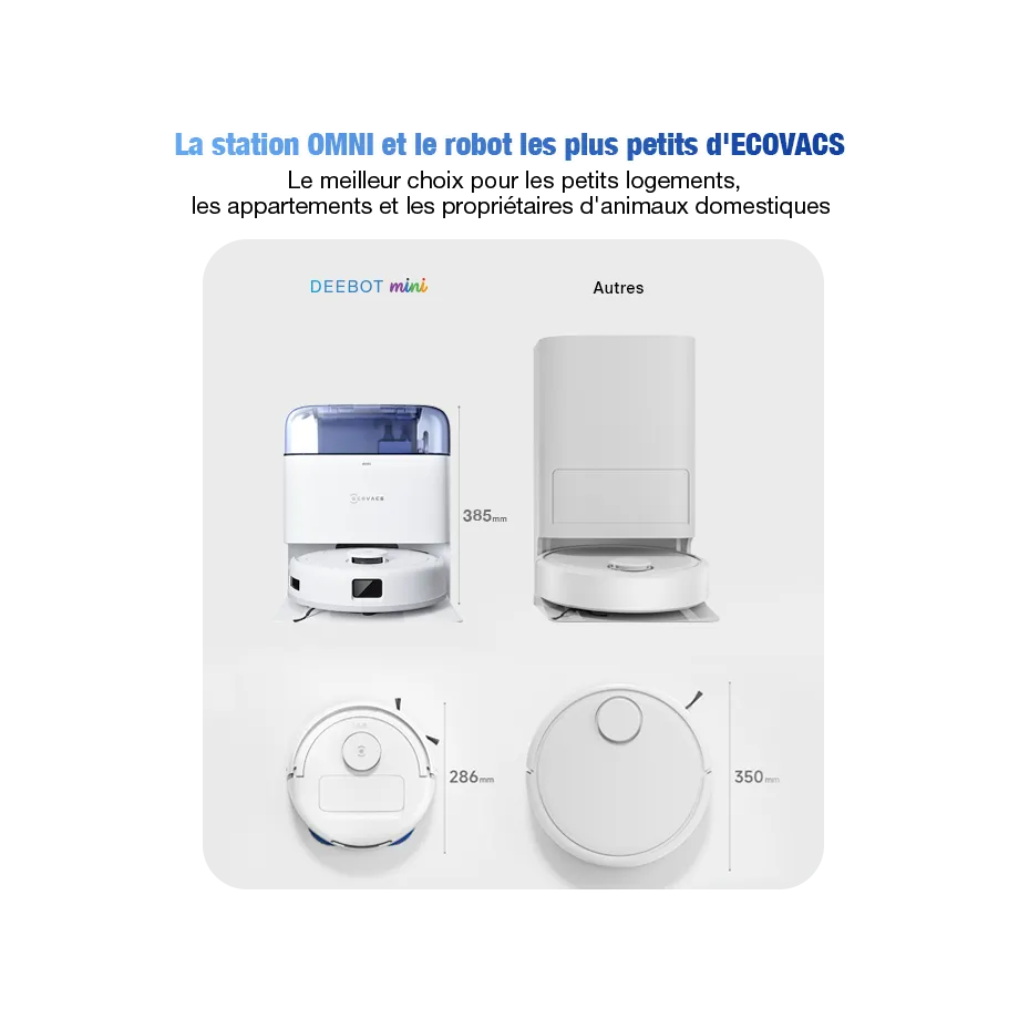DEEBOT mini Aspirateur Robot Laveur Bleu à Vidage Auto (LiDAR, Compact, Puissant) – Image 8
