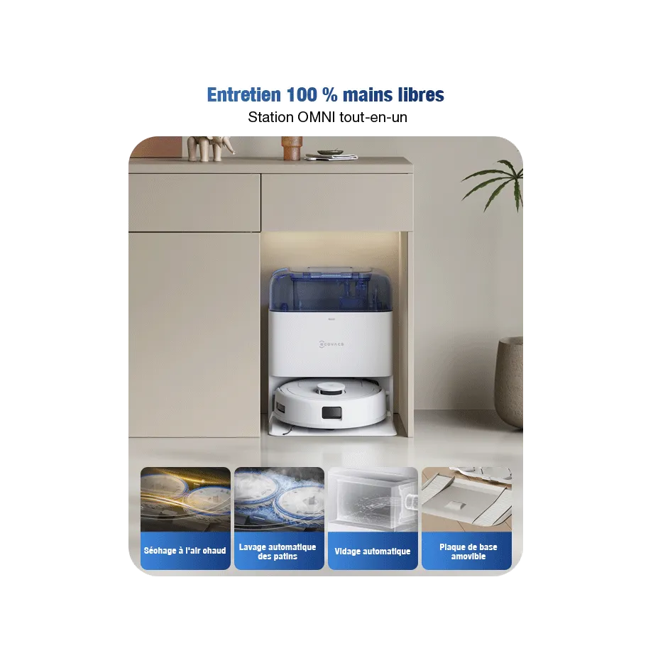 DEEBOT mini Aspirateur Robot Laveur Bleu à Vidage Auto (LiDAR, Compact, Puissant) – Image 6