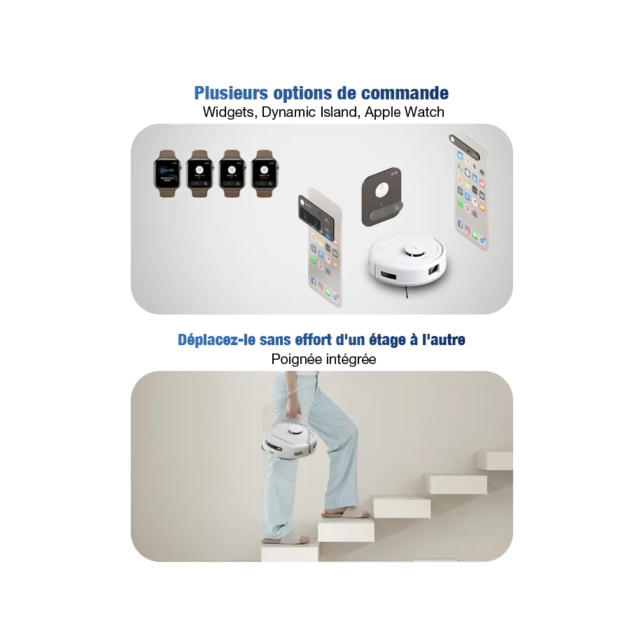 DEEBOT mini Aspirateur Robot Laveur Bleu à Vidage Auto (LiDAR, Compact, Puissant) – Image 4
