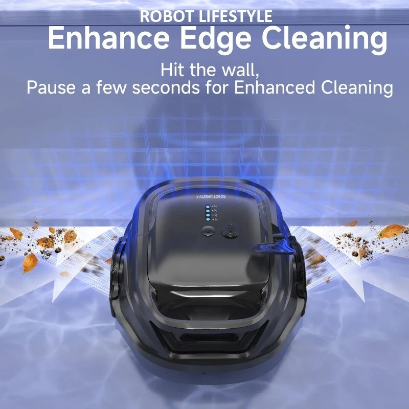 Robot De Piscine Aspirateur Sans Fil Automatique Nettoyeur De Fond Minuterie 120 – Image 3